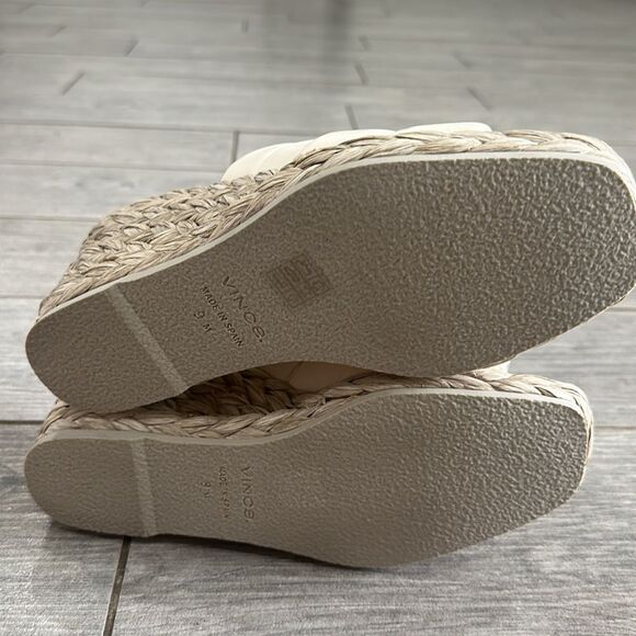Vince “Gilian” Suede Wedge Cream Sandals New! - Picture 8 of 8